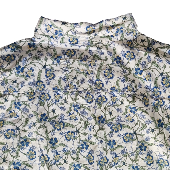 Duluth Men's Free Range Organic Cotton Short Sleeve Shirt Blue Floral Size XL - Picture 5 of 10